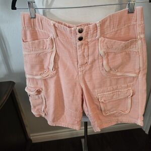 Free People Cargo Shorts in Soft Pink